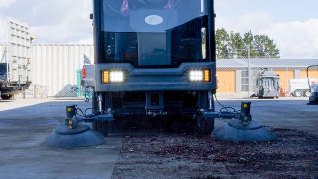 Sweeper in a car park